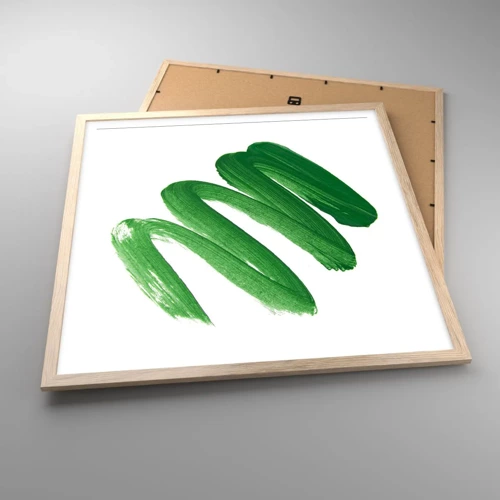 Een poster in een licht eiken lijst - Groene grap - 60x60 cm