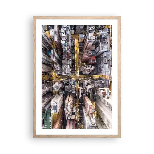 Een poster in een licht eiken lijst - Groeten uit Hong Kong - 50x70 cm