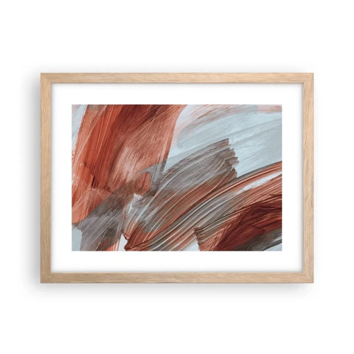 Een poster in een licht eiken lijst - Herfst en winderige abstractie - 40x30 cm