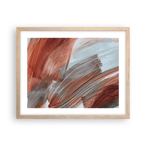 Een poster in een licht eiken lijst - Herfst en winderige abstractie - 50x40 cm