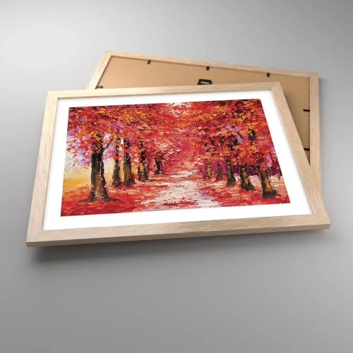 Een poster in een licht eiken lijst - Herfst impressie - 40x30 cm