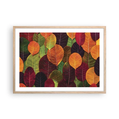 Een poster in een licht eiken lijst - Herfst mozaïek - 70x50 cm