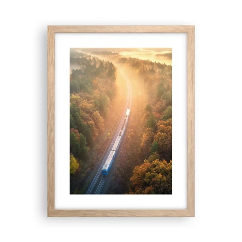 Een poster in een licht eiken lijst - Herfst reis - 30x40 cm