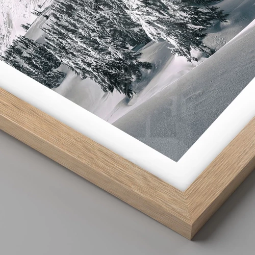 Een poster in een licht eiken lijst - Het land van sneeuw en ijs - 40x50 cm