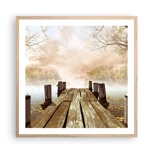 Een poster in een licht eiken lijst - Het milde verdriet van de herfst - 60x60 cm