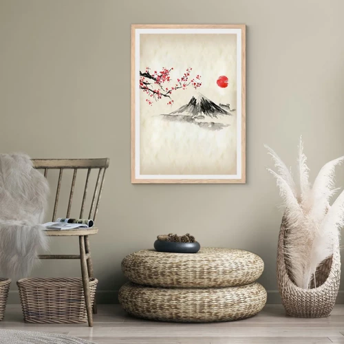 Een poster in een licht eiken lijst - Houd van Japan - 50x70 cm