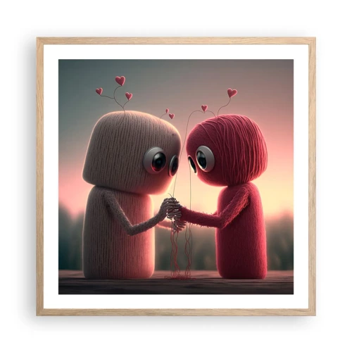 Een poster in een licht eiken lijst - Iedereen mag liefhebben - 60x60 cm