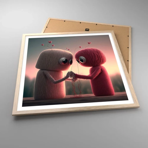 Een poster in een licht eiken lijst - Iedereen mag liefhebben - 60x60 cm