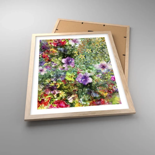 Een poster in een licht eiken lijst - In bloemen voor verderf - 40x50 cm