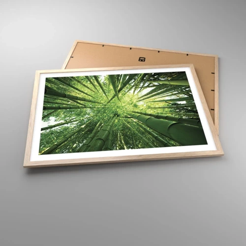 Een poster in een licht eiken lijst - In een bamboebos - 70x50 cm