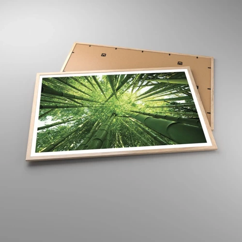 Een poster in een licht eiken lijst - In een bamboebos - 91x61 cm