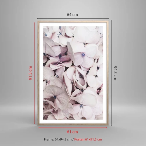 Een poster in een licht eiken lijst - In een vloed van bloemen - 61x91 cm