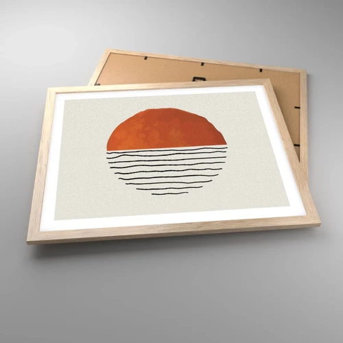 Een poster in een licht eiken lijst - In het Japanse klimaat - 50x40 cm