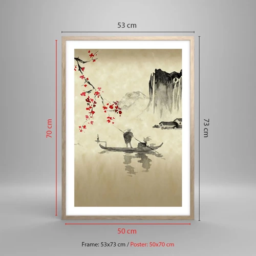 Een poster in een licht eiken lijst - In het land van de bloeiende kersenbomen - 50x70 cm
