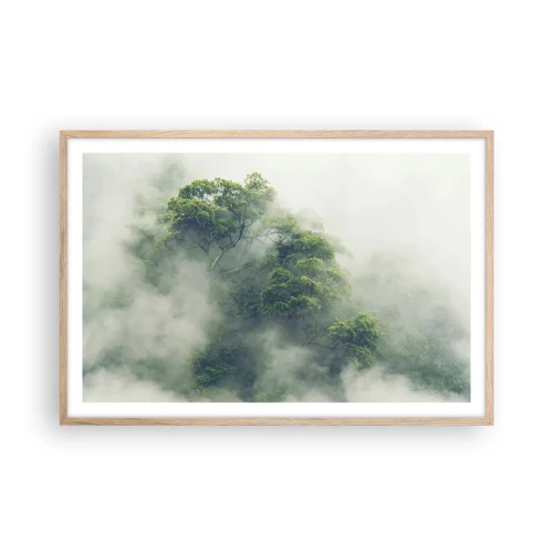 Een poster in een licht eiken lijst - In mist gehuld - 91x61 cm