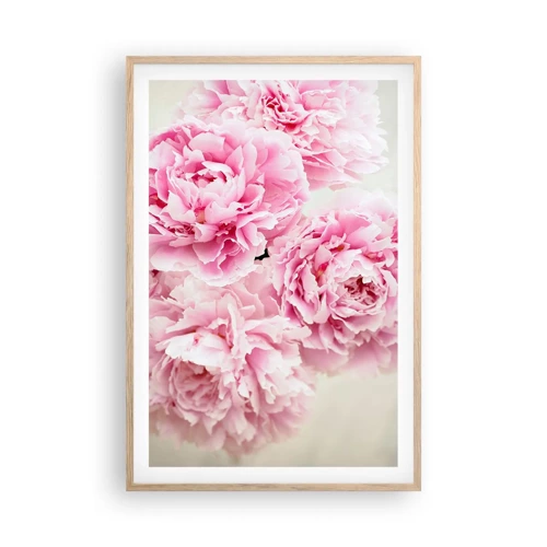 Een poster in een licht eiken lijst - In roze glamour - 61x91 cm