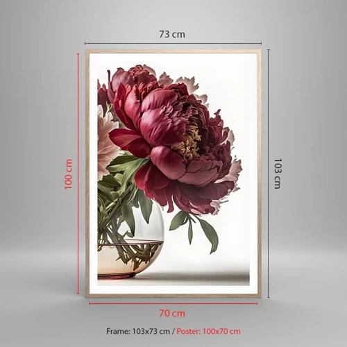 Een poster in een licht eiken lijst - In volle bloei van schoonheid - 70x100 cm