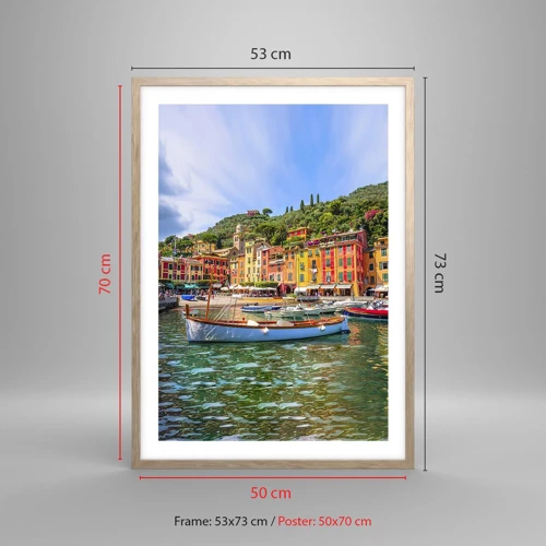 Een poster in een licht eiken lijst - Italiaanse ochtend - 50x70 cm