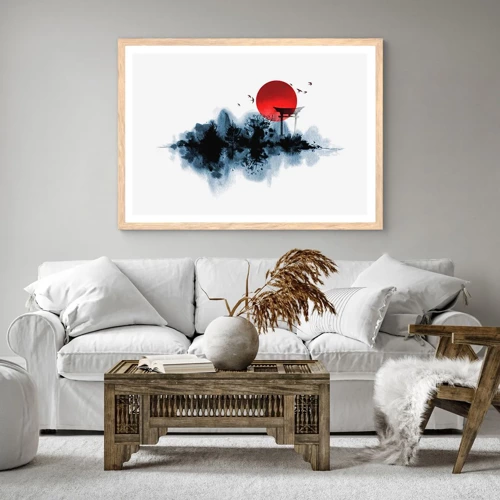 Een poster in een licht eiken lijst - Japanse weergave - 40x30 cm