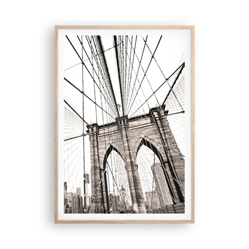 Een poster in een licht eiken lijst - Kathedraal van New York - 70x100 cm