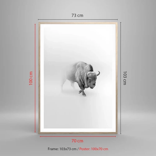 Een poster in een licht eiken lijst - Koning van de prairie - 70x100 cm