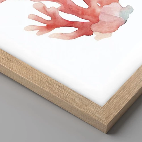 Een poster in een licht eiken lijst - Koraalkleurig koraal - 100x70 cm