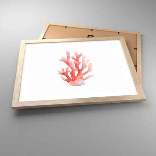 Een poster in een licht eiken lijst - Koraalkleurig koraal - 40x30 cm