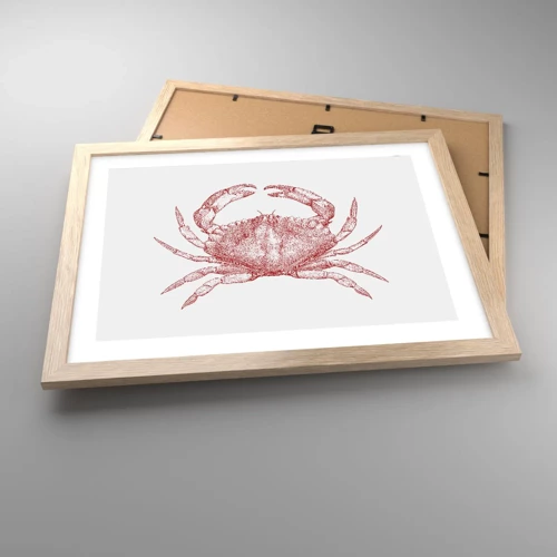 Een poster in een licht eiken lijst - Krab der krabben - 40x30 cm