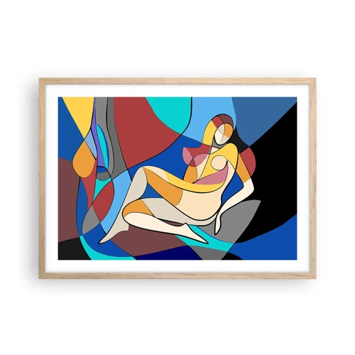 Een poster in een licht eiken lijst - Kubistisch naakt - 70x50 cm