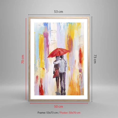 Een poster in een licht eiken lijst - Laat het maar regenen - 50x70 cm