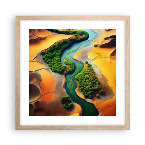 Een poster in een licht eiken lijst - Levengevende rivier - 40x40 cm