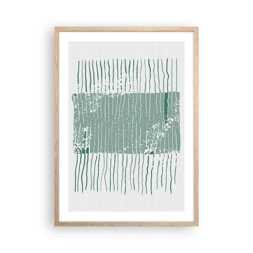 Een poster in een licht eiken lijst - Mariene abstractie - 50x70 cm