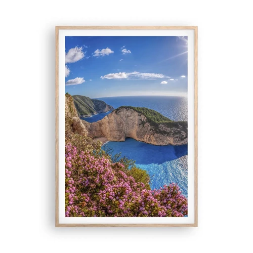 Een poster in een licht eiken lijst - Mijn geweldige Griekse vakantie - 70x100 cm
