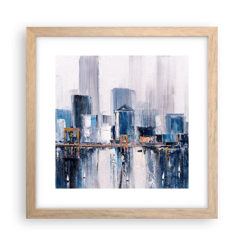 Een poster in een licht eiken lijst - New Yorkse impressie - 30x30 cm