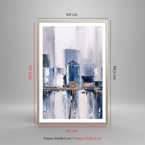 Een poster in een licht eiken lijst - New Yorkse impressie - 61x91 cm