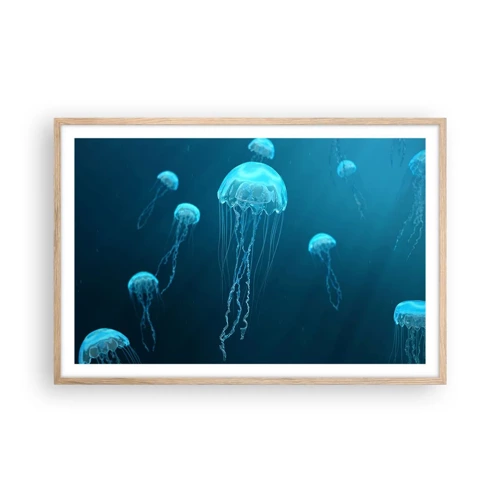 Een poster in een licht eiken lijst - Oceaandans - 91x61 cm