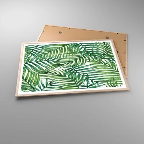 Een poster in een licht eiken lijst - Onder de groene luifel - 100x70 cm