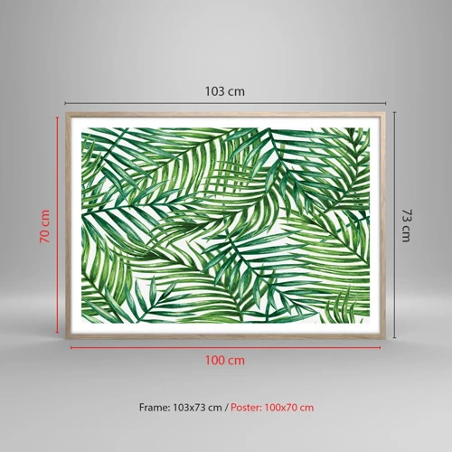 Een poster in een licht eiken lijst - Onder de groene luifel - 100x70 cm