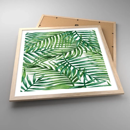 Een poster in een licht eiken lijst - Onder de groene luifel - 50x50 cm