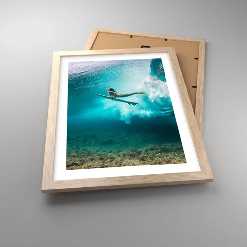 Een poster in een licht eiken lijst - Onderwaterwereld - 30x40 cm