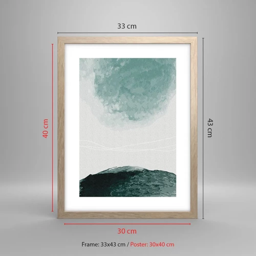 Een poster in een licht eiken lijst - Ontmoeting met de mist - 30x40 cm
