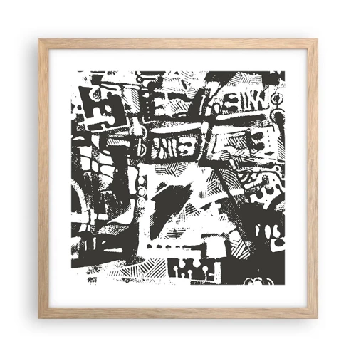 Een poster in een licht eiken lijst - Orde of chaos? - 40x40 cm