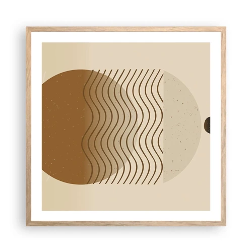 Een poster in een licht eiken lijst - Over de oorsprong van geometrische figuren - 60x60 cm