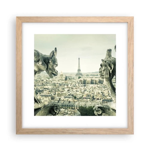 Een poster in een licht eiken lijst - Parijs' babbelen - 30x30 cm