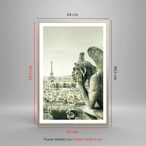 Een poster in een licht eiken lijst - Parijs' babbelen - 61x91 cm