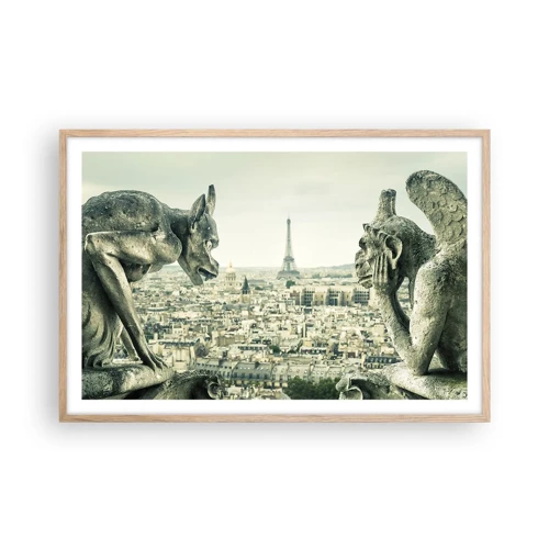 Een poster in een licht eiken lijst - Parijs' babbelen - 91x61 cm