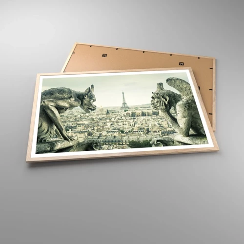 Een poster in een licht eiken lijst - Parijs' babbelen - 91x61 cm