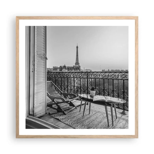 Een poster in een licht eiken lijst - Parijs' namiddag - 60x60 cm