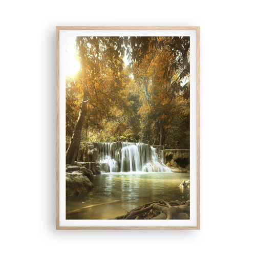 Een poster in een licht eiken lijst - Park cascade - 70x100 cm