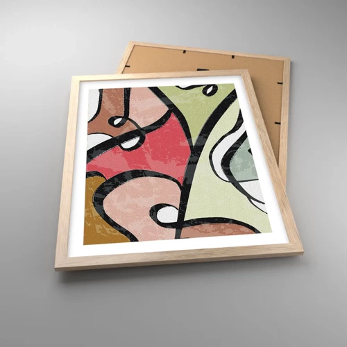 Een poster in een licht eiken lijst - Pirouettes tussen kleuren - 40x50 cm